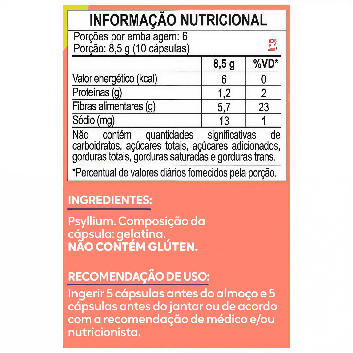 Psyllium Maltta Nutrition 60 Cápsulas