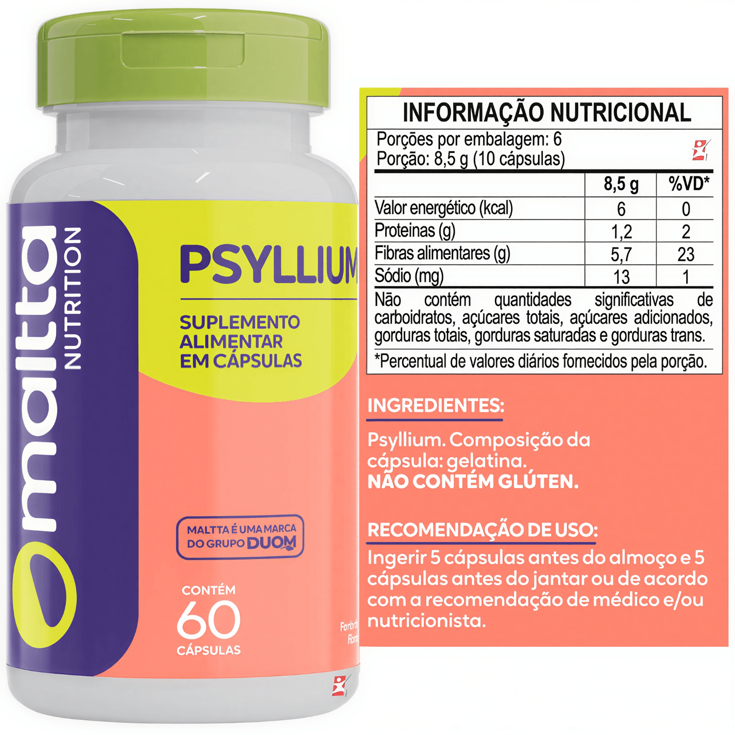 Psyllium Maltta Nutrition 60 Cápsulas