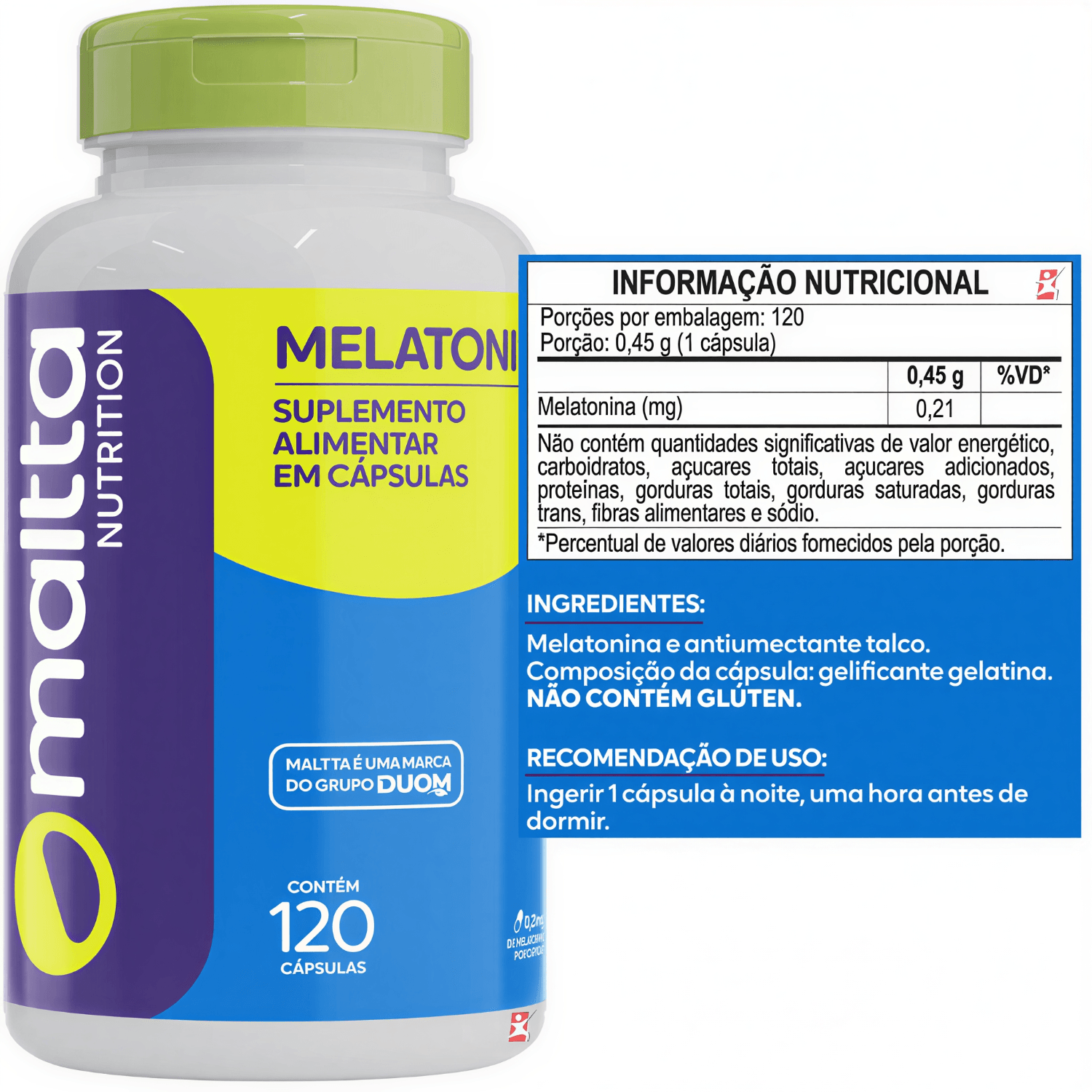 Melatonina Maltta Nutrition 120 Cápsulas