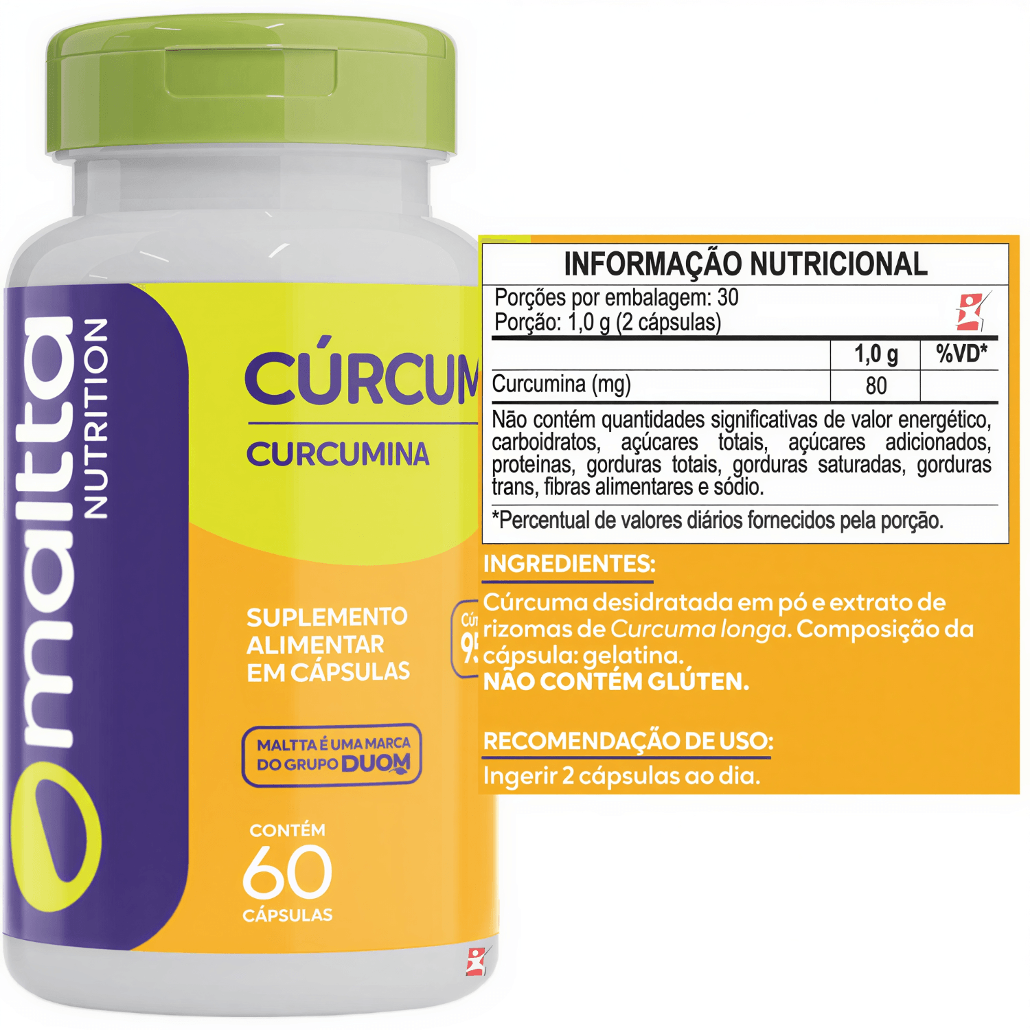 Cúrcuma Curcumina Maltta Nutrition 60 Cápsulas
