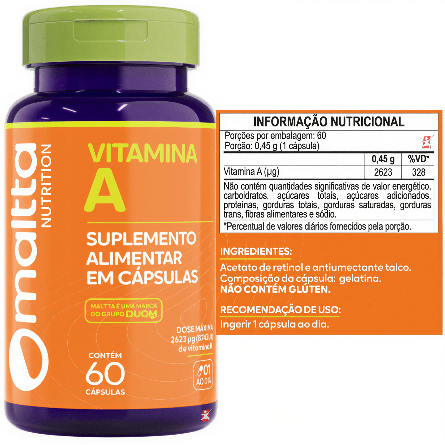 Vitamina A Maltta Nutrtion 60 Cápsulas