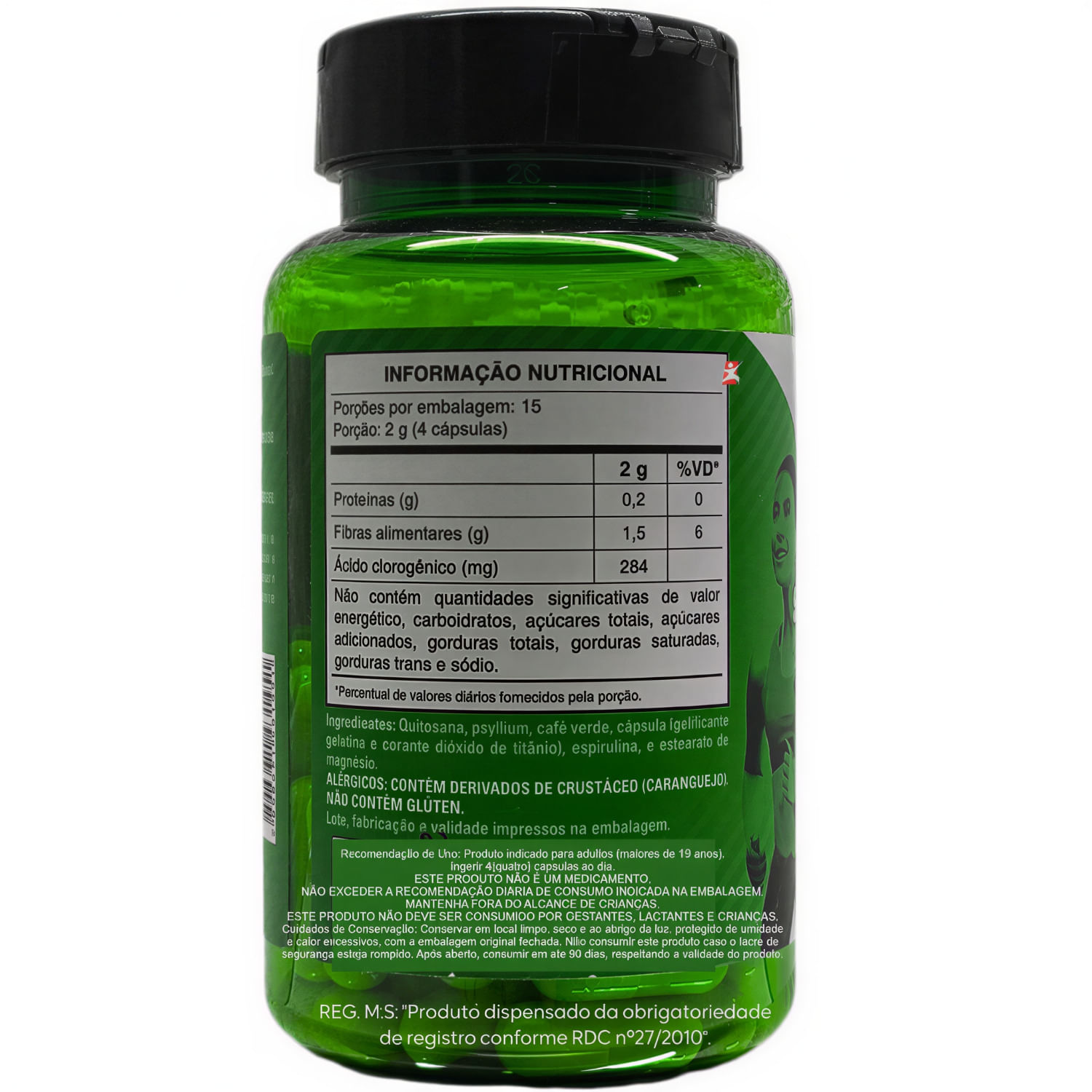 Quitosana + Spirulina + Psyllium + Café Verde Take Care 60 Cápsulas
