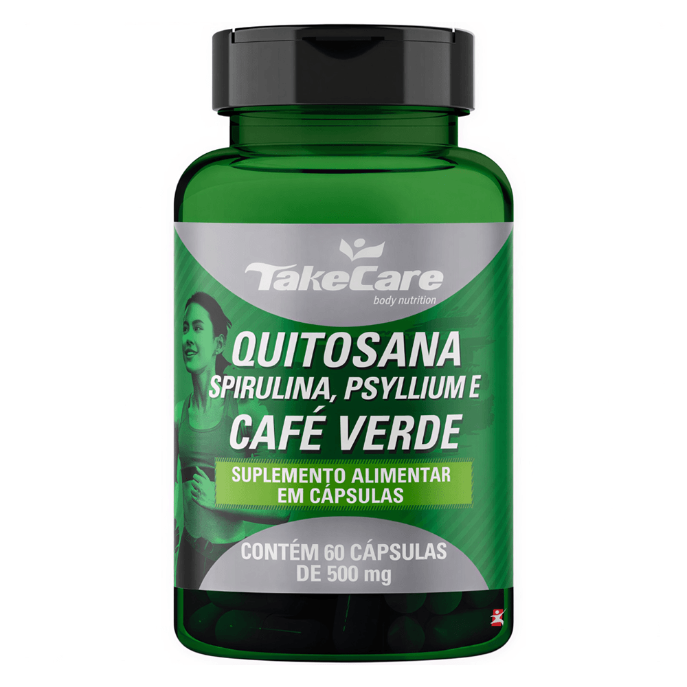Quitosana + Spirulina + Psyllium + Café Verde Take Care 60 Cápsulas