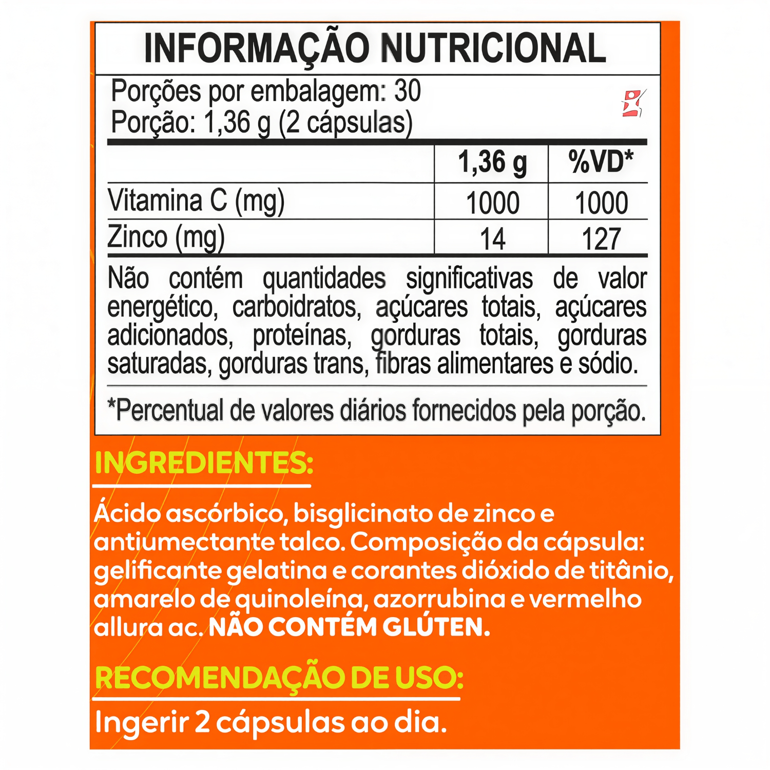 Vitamina C + Zinco Maltta Nutrition 60 Cápsulas