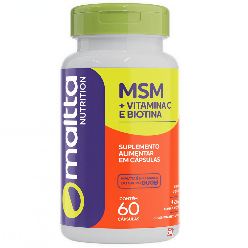 Msm Enxofre Orgânico + Vitamina C + Biotina Maltta Nutrition 60 Cápsulas