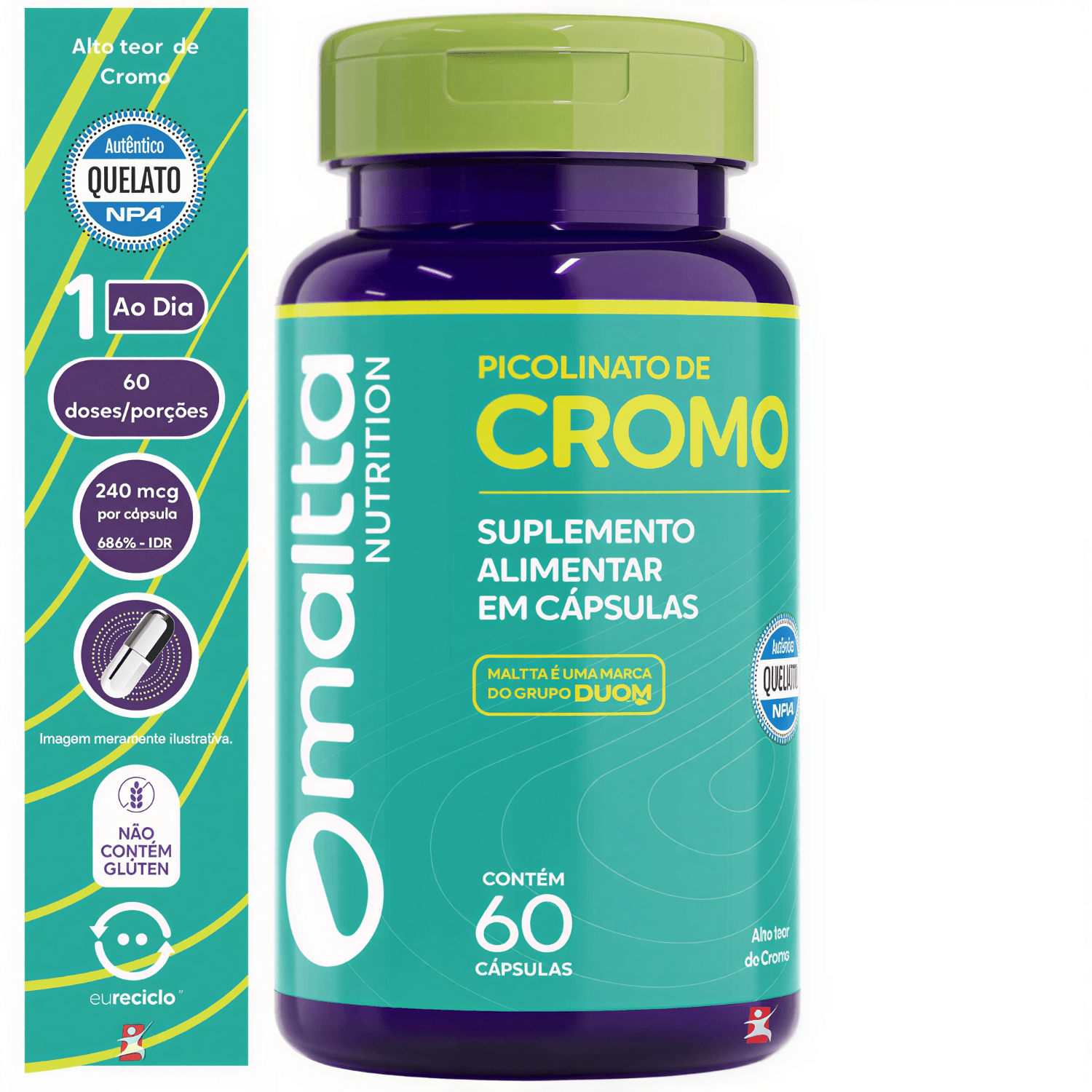 Picolinato De Cromo Maltta Nutrition 60 Cápsulas