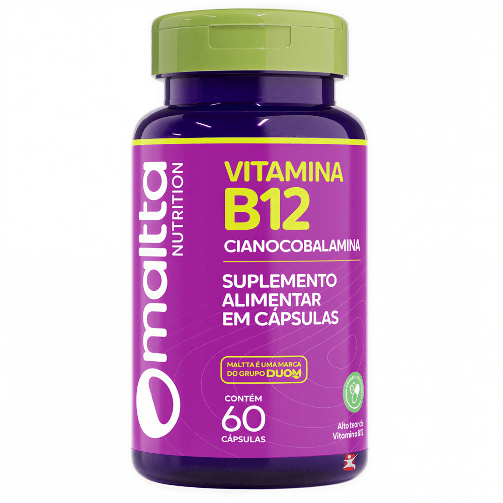 Vitamina B12 Ciancobalamina Maltta Nutrition 60 Cápsulas