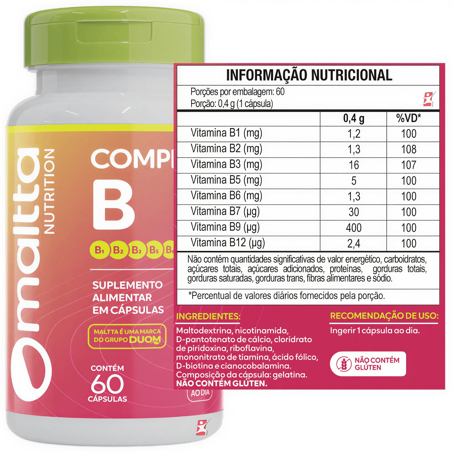 Complexo B Maltta Nutrition 60 Cápsulas