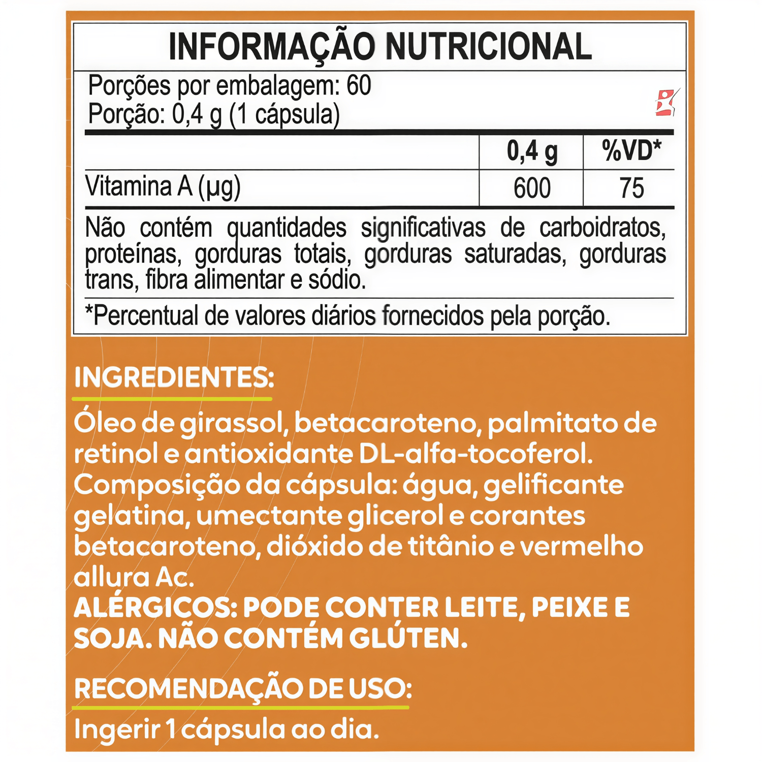 Betacaroteno Alto Teor De Vitamina A Maltta Nutrition 60 Cápsulas Softgel