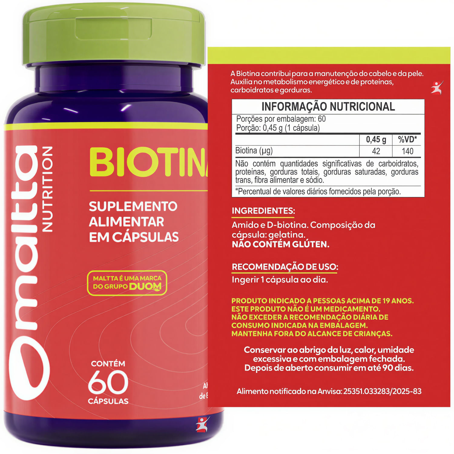 Biotina Maltta Nutrition 60 Cápsulas