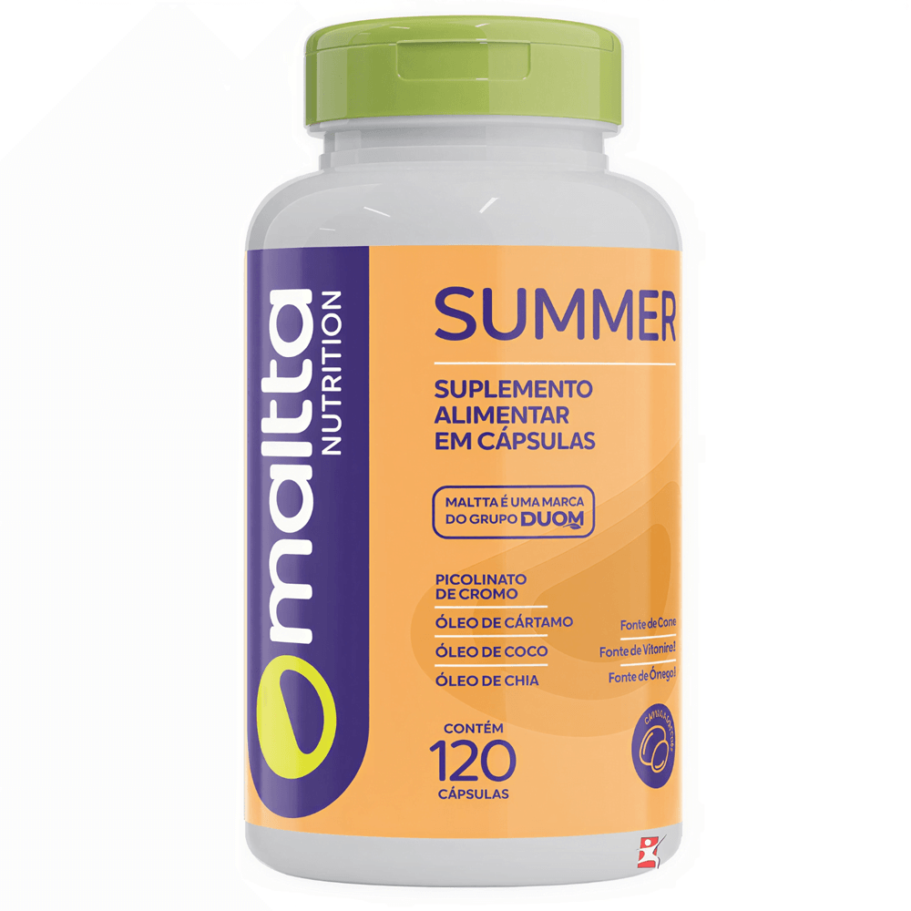Summer Óleo De Cártamo + Chia + Coco + Picolinato De Cromo Maltta Nutrition 120 Cápsulas