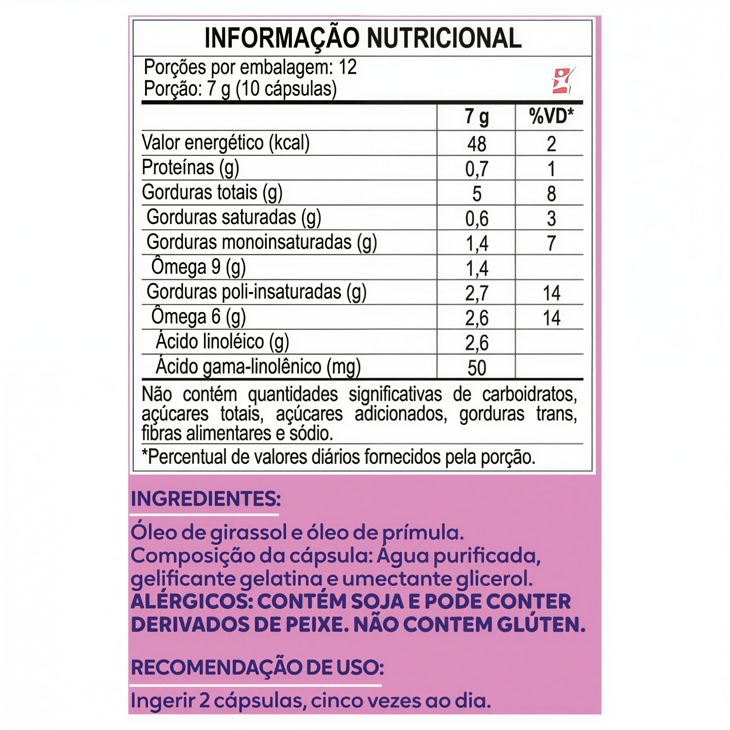 Óleo De Prímula Maltta Nutrition 120 Cápsulas