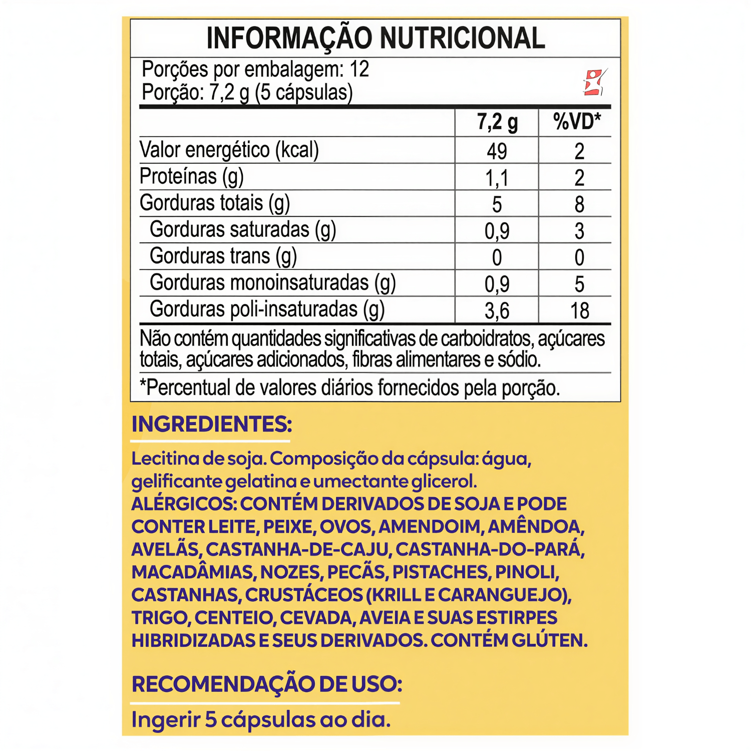 Lecitina De Soja Maltta Nutrition 60 Cápsulas