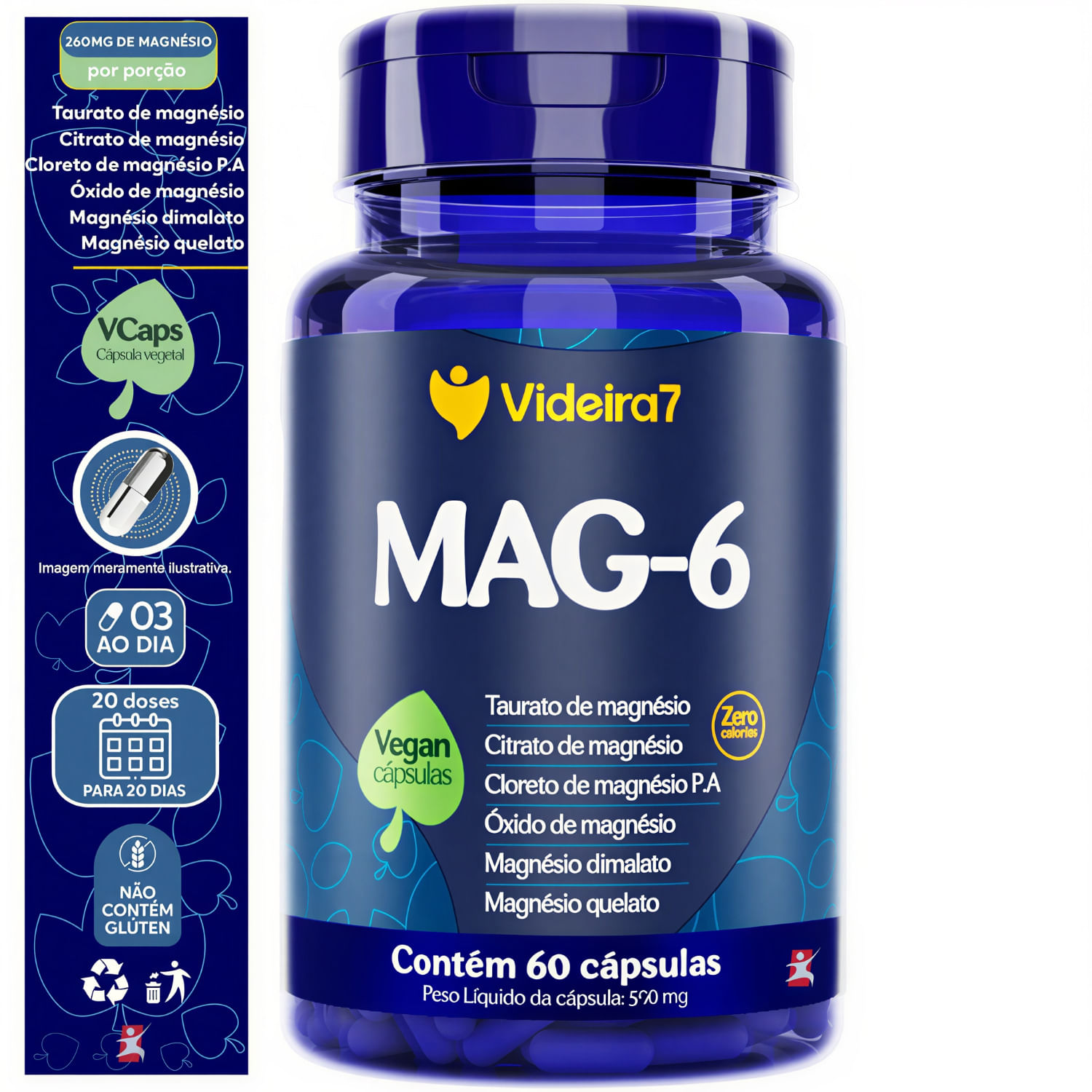 Mag-6 Videira7 60 Cápsulas Veganas