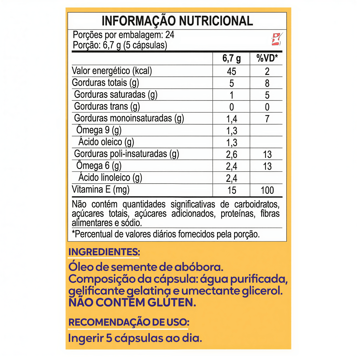 Óleo De Semente De Abóbora Maltta Nutrition 120 Cápsulas