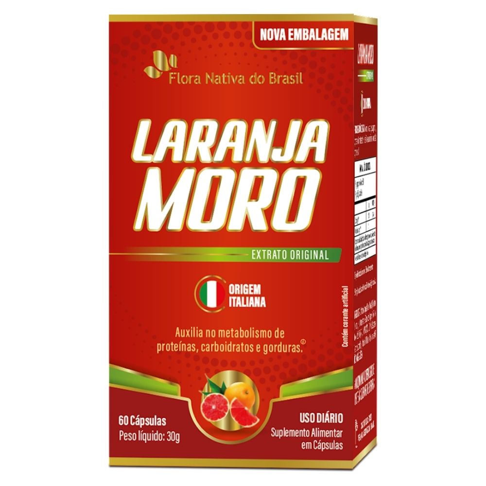 Laranja Moro com Picolinato de Cromo Flora Nativa 500mg 60 cápsulas