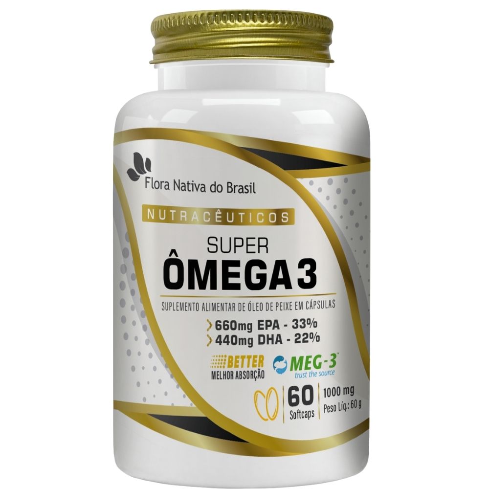 Super Ômega 3 MEG-3 Flora Nativa 1000mg 60 Softgels