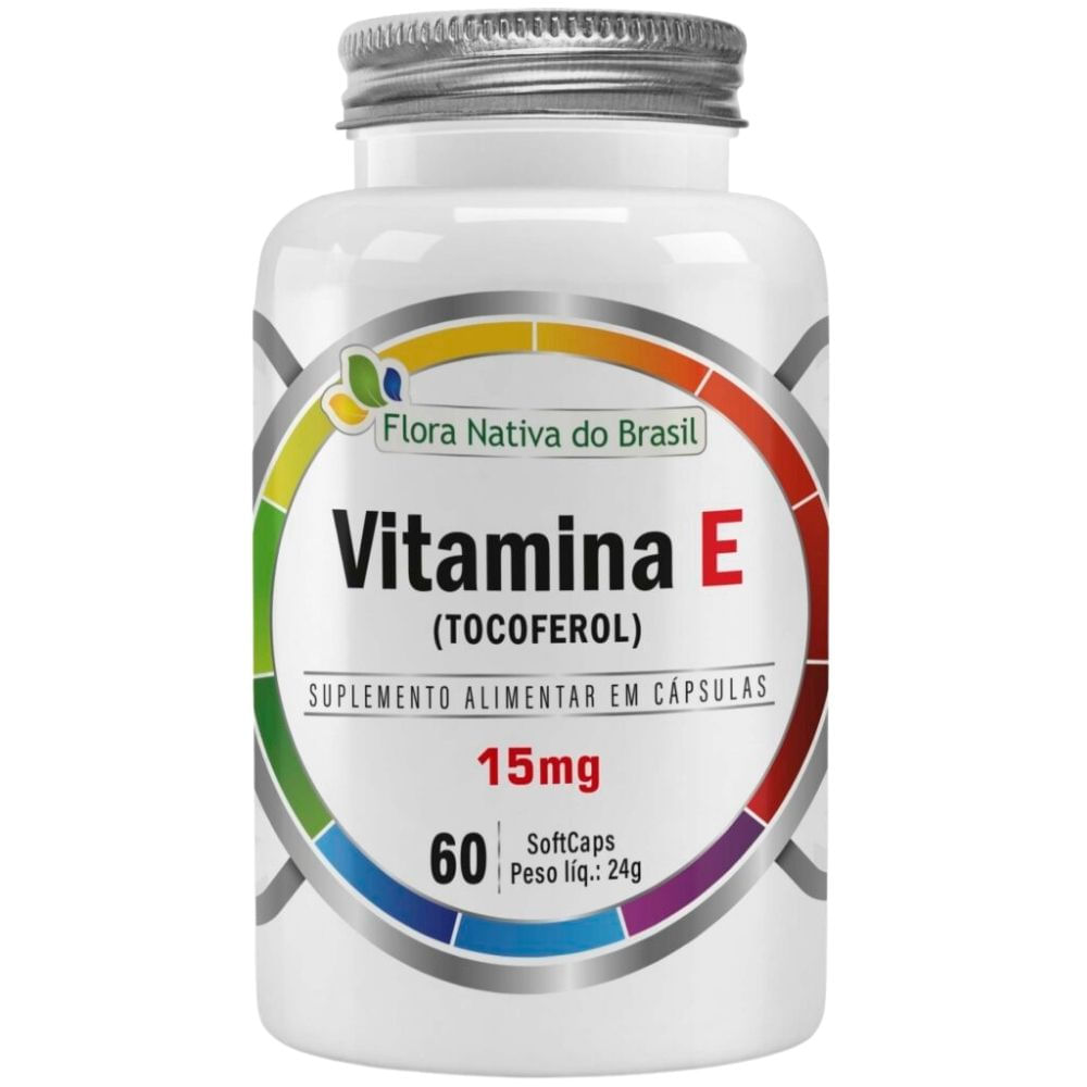 Vitamina E (Tocoferol) 100% IDR Flora Nativa 60 Cápsulas