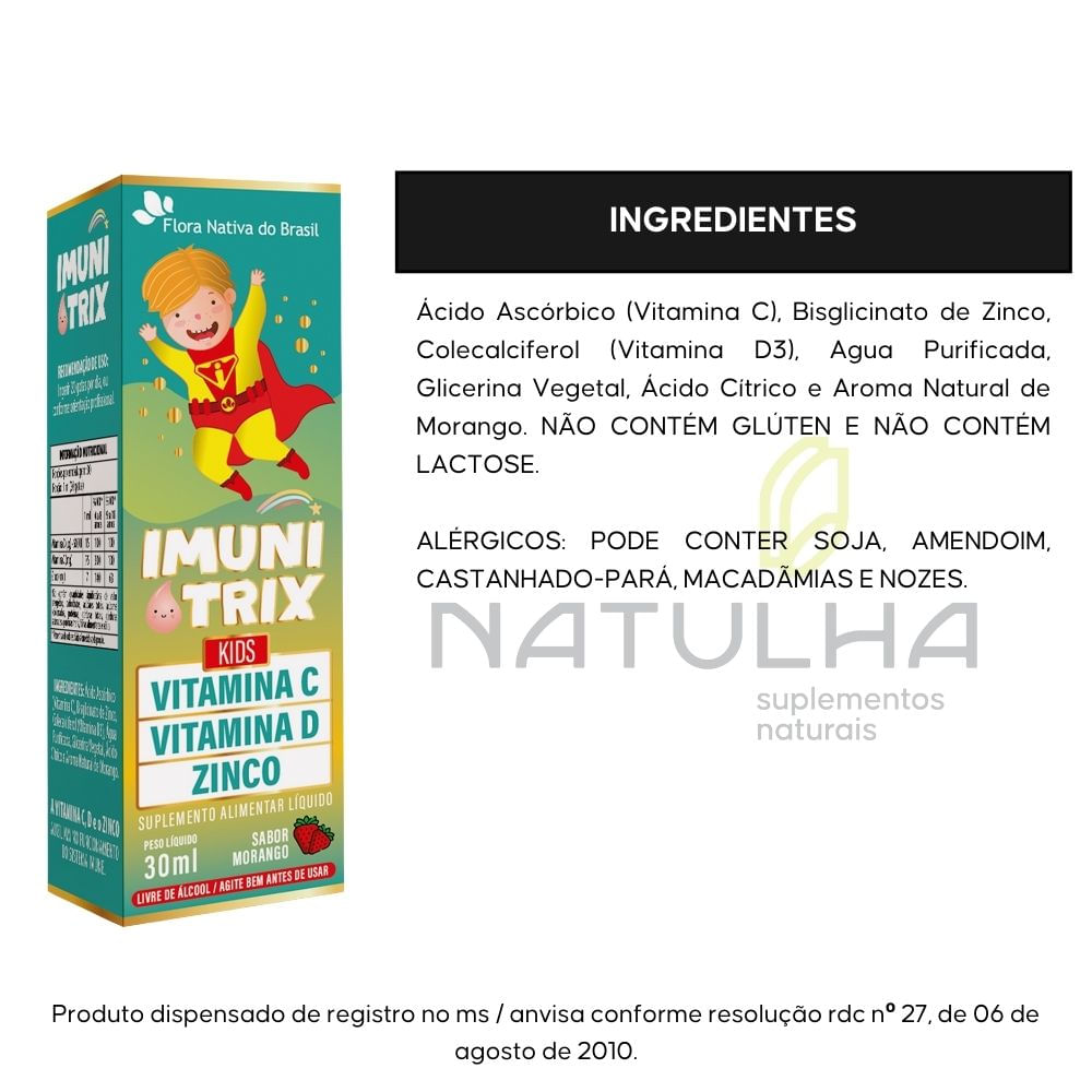 Imunitrix ( Vitamina C, D3 e Zinco) Flora Nativa 30ml