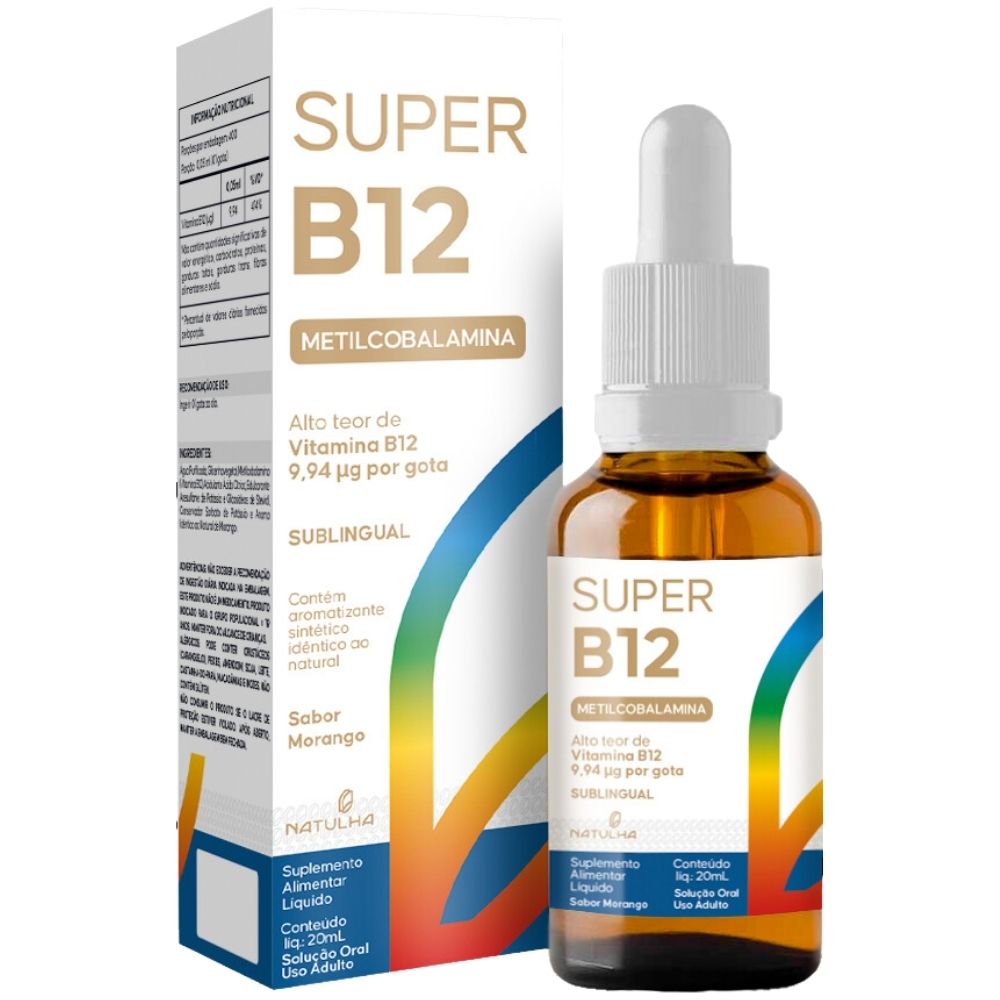 Super Vitamina B12 Metilcobalamina Sublingual Natulha 20ml