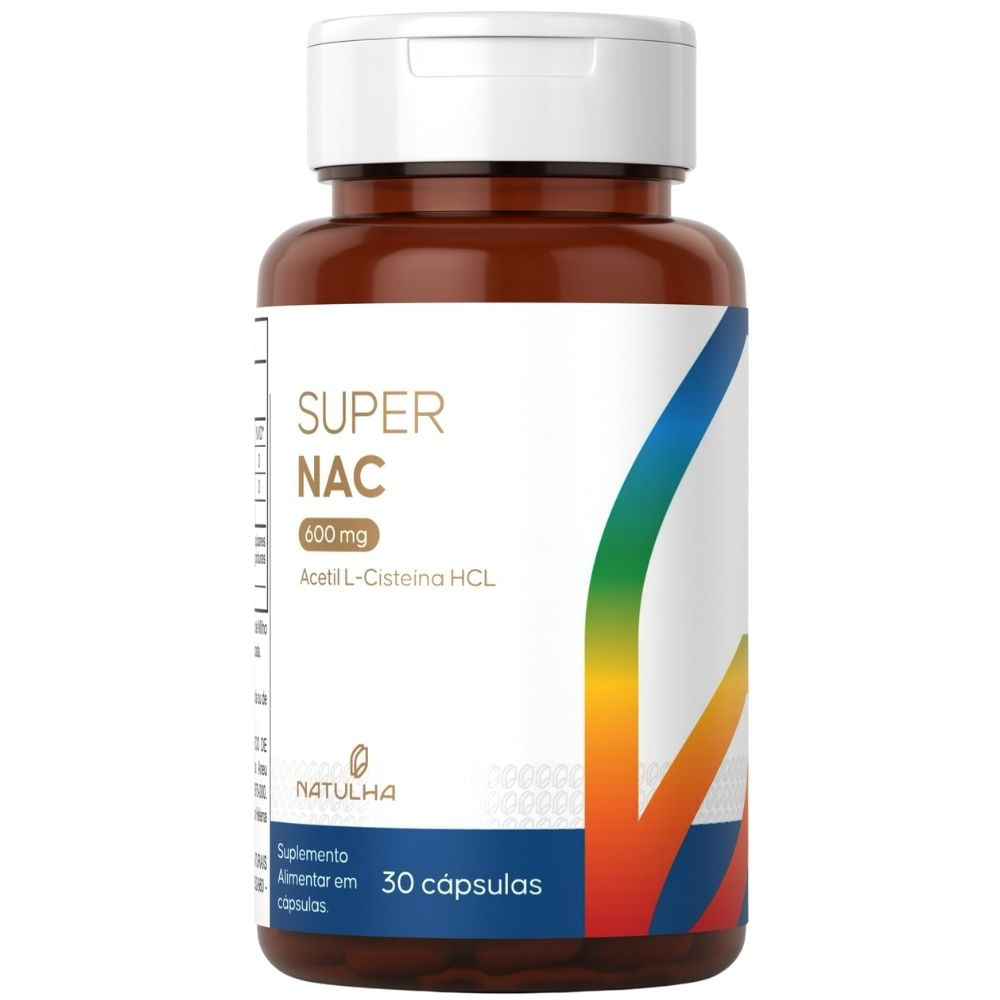 Super NAC (Acetilcisteina HCL) Natulha 600mg 30 Cápsulas
