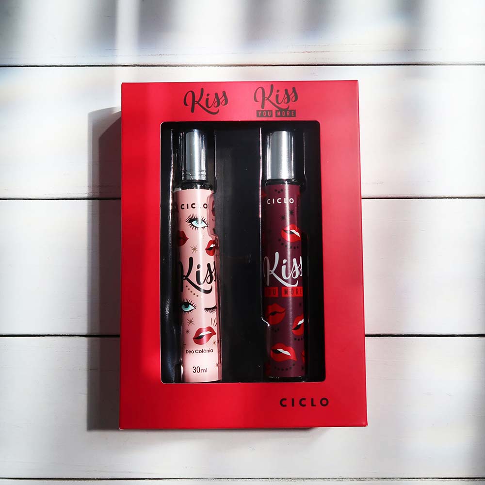 Kit Kiss Ciclo Feminino Deo Colônia Kiss 30ml + Kiss You More 30ml