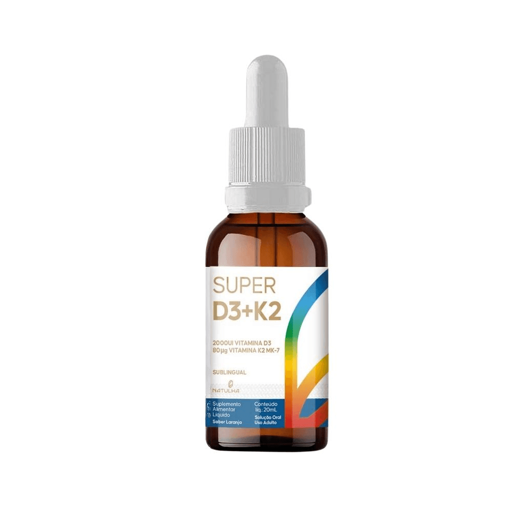 Super D3 + K2 Sublingual em gotas Natulha Sabor Laranja 20ml