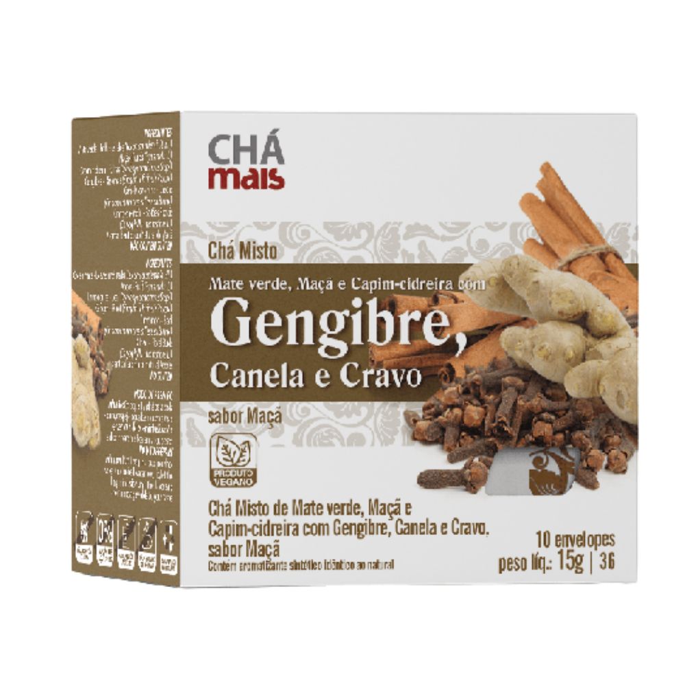 Chá Misto De Gengibre, Cravo E Canela Chá Mais 10 Sachês