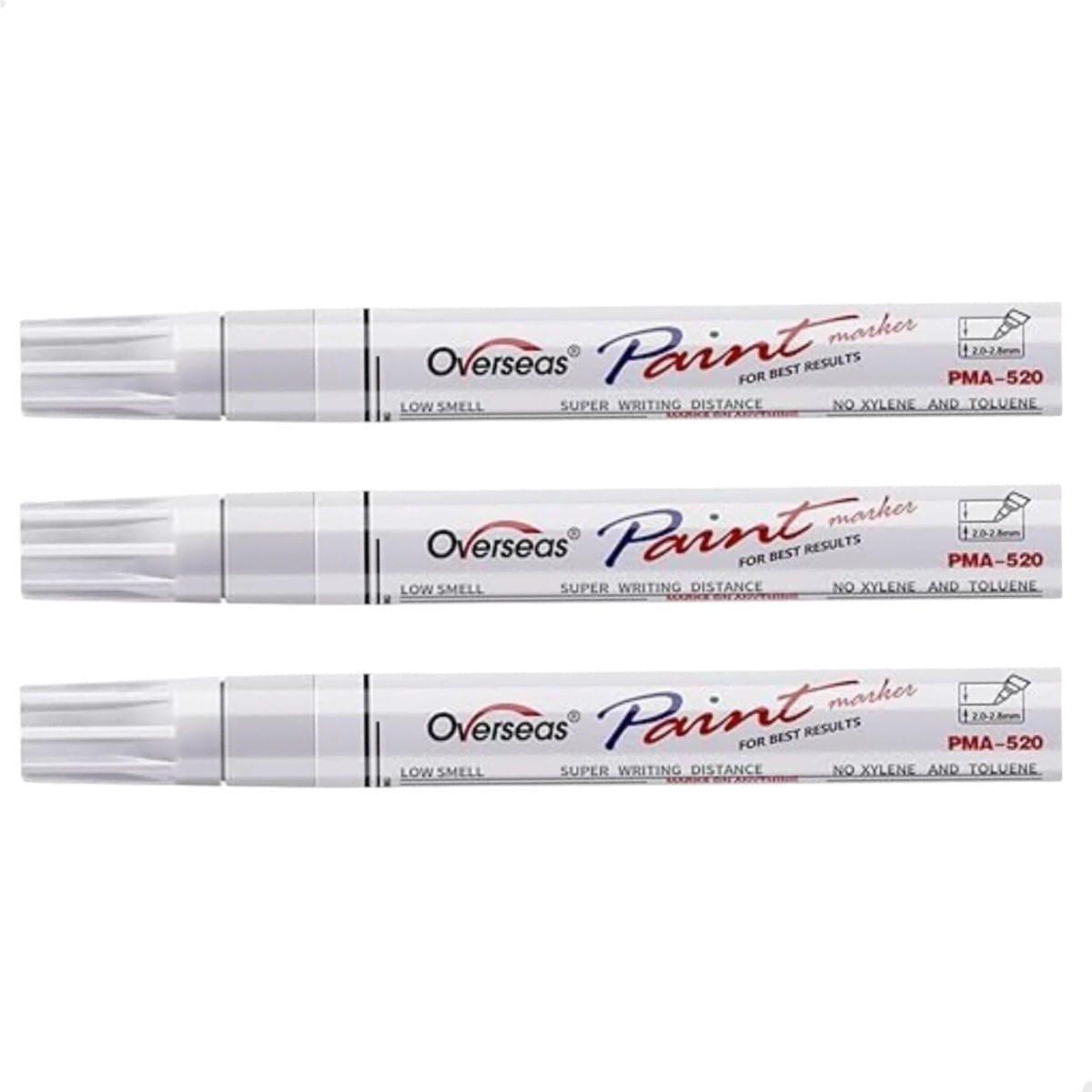Kit 3 Caneta Cirúrgica Marcador Pele Alto Rendimento Overseas Cor Branco
