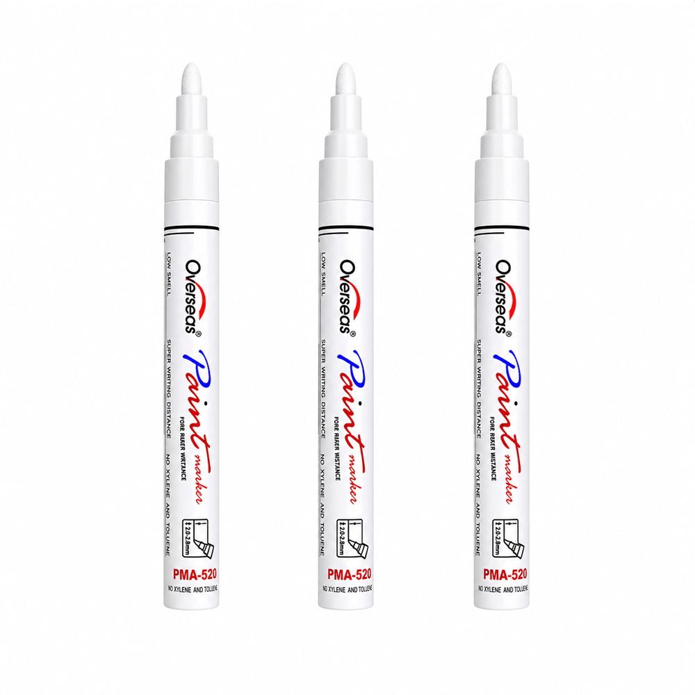 Kit 3 Caneta Cirúrgica Marcador Pele Alto Rendimento Overseas Cor Branco