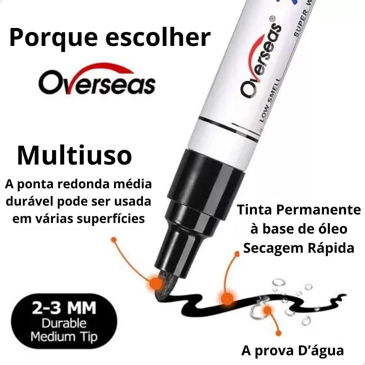 Kit 3 Caneta Cirúrgica Marcador Pele Alto Rendimento Overseas Cor Verde