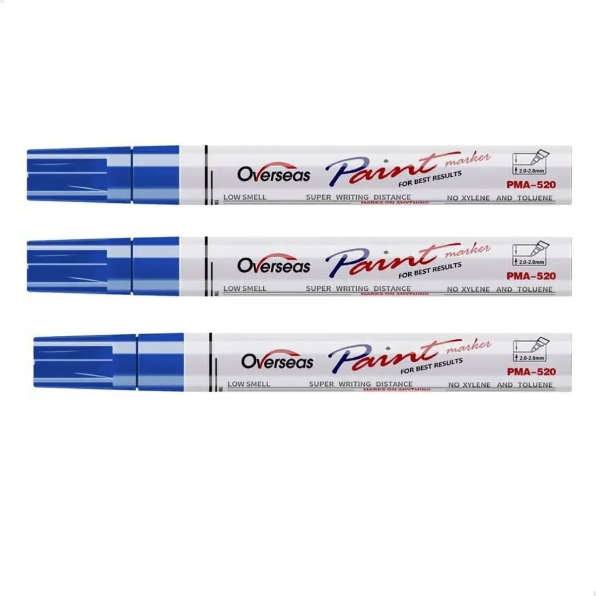 Kit 3 Caneta Cirúrgica Marcador Pele Alto Rendimento Overseas Cor Azul
