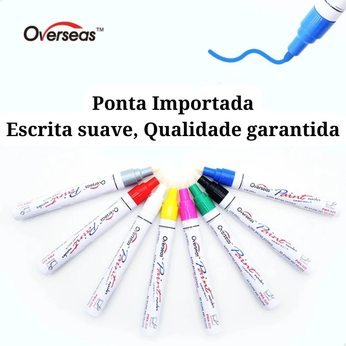 Kit 3 Caneta Cirúrgica Marcador Pele Alto Rendimento Overseas Cor Azul