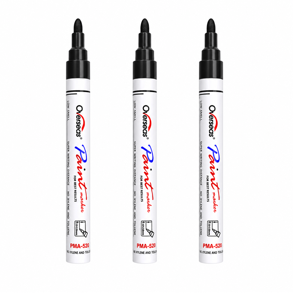 Kit 3 Caneta Cirúrgica Marcador Pele Alto Rendimento Overseas Cor Preto