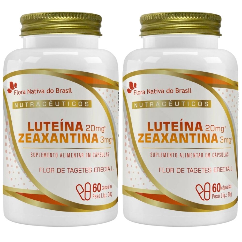 Kit 2 Luteína 20mg com Zeaxantina 3mg Flora Nativa 60 Cápsulas