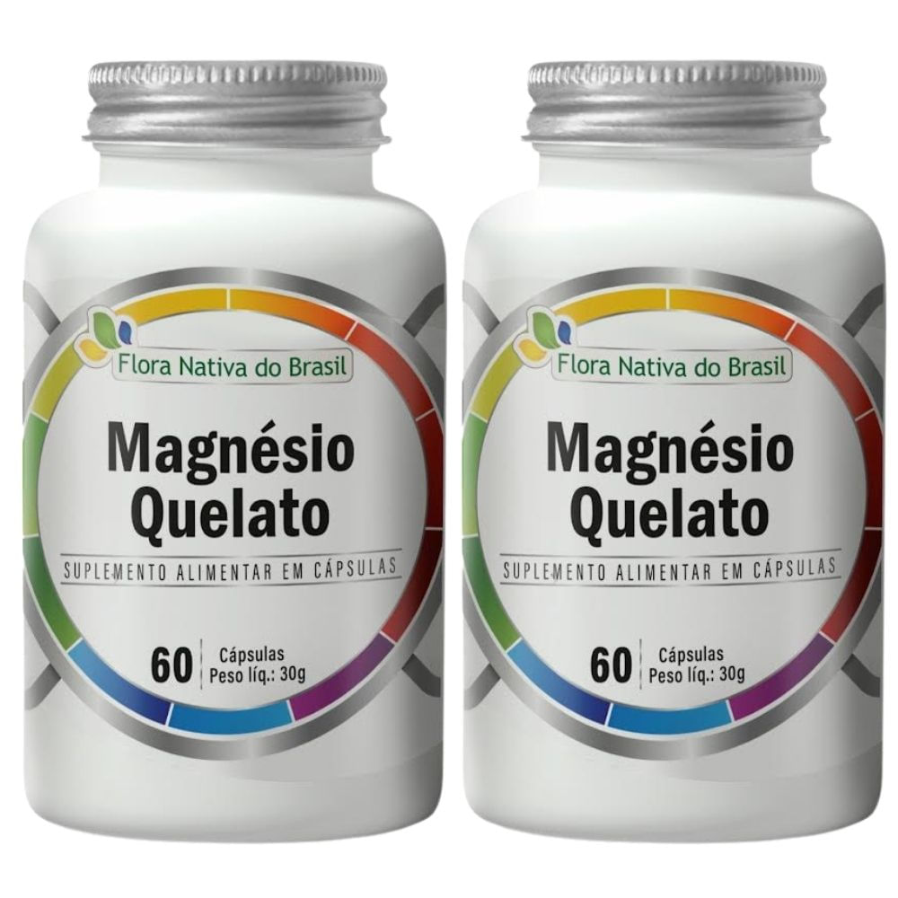Kit 2 Magnésio Quelato Flora Nativa 60 Cápsulas