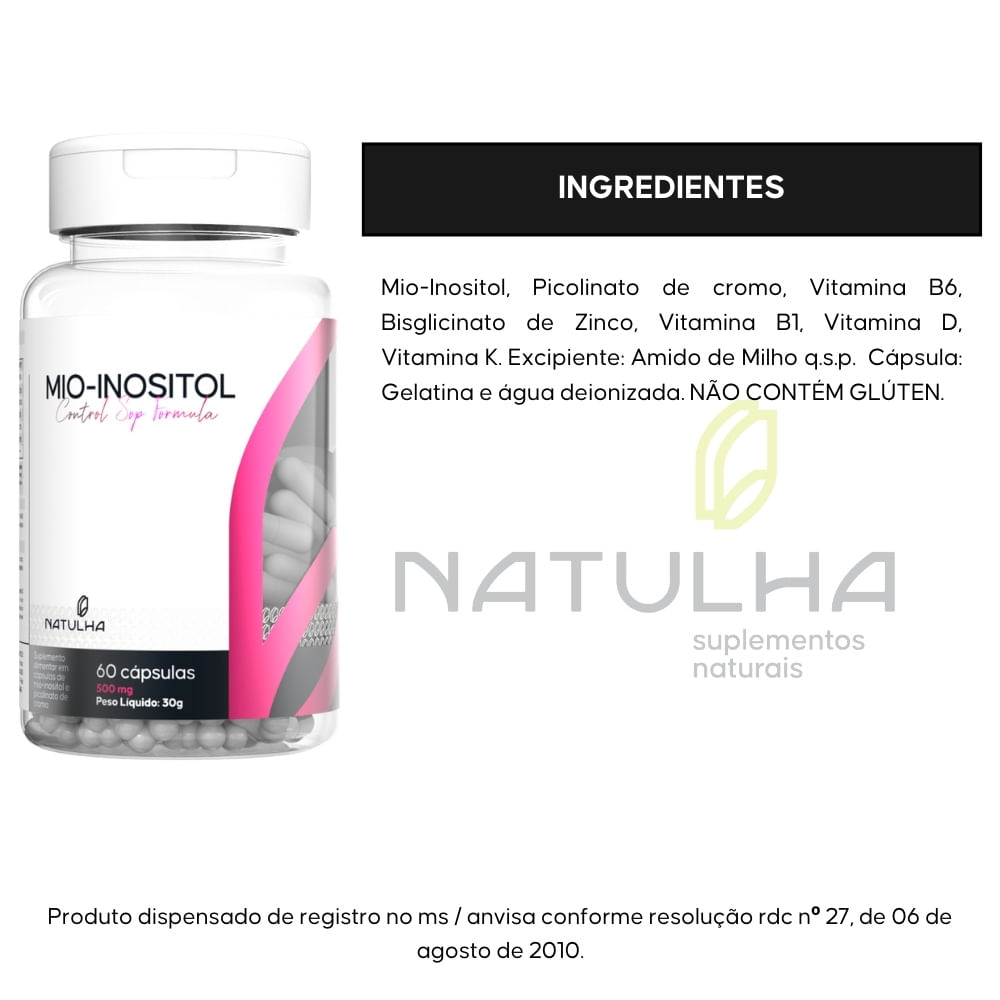 Kit 3 Mio-Inositol Control SOP Formula Natulha 60 Cápsulas