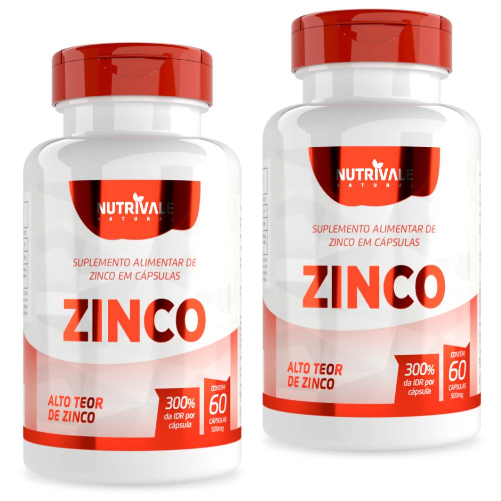 Kit 2 Zinco Quelato 300% Idr Nutrivale 60 Cápsulas
