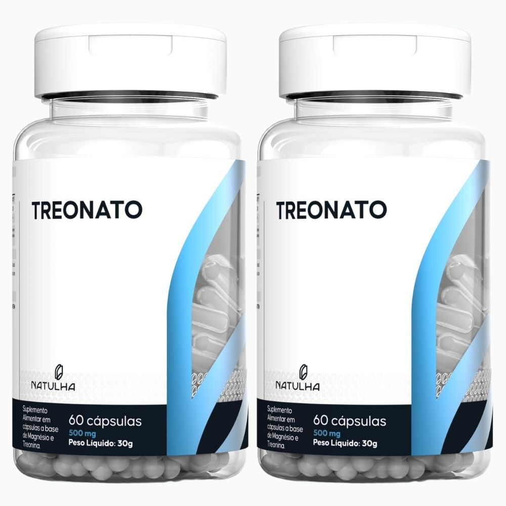 Kit 2 Magnésio Treonato Natulha 60 Cápsulas