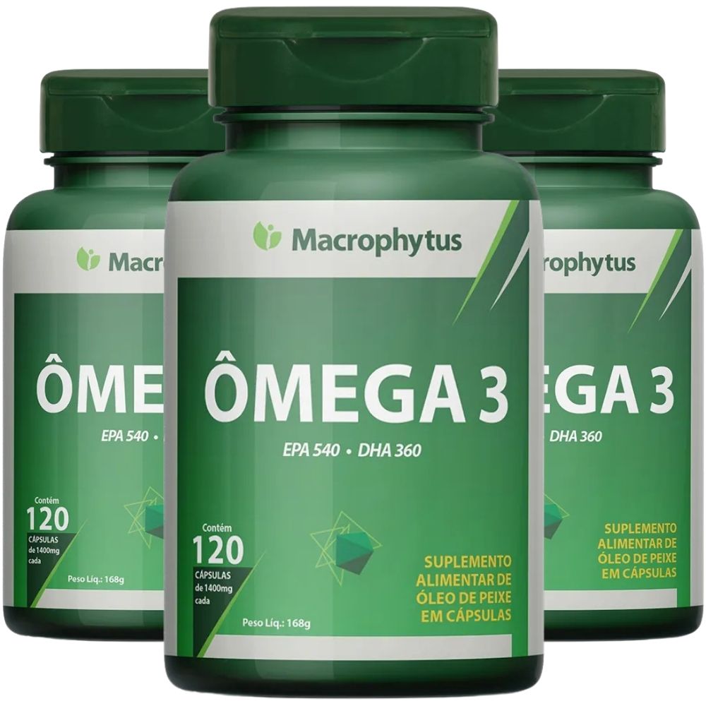 Kit 3 Ômega 3 EPA/DHA Macrophytus 1400mg 120 Softgels