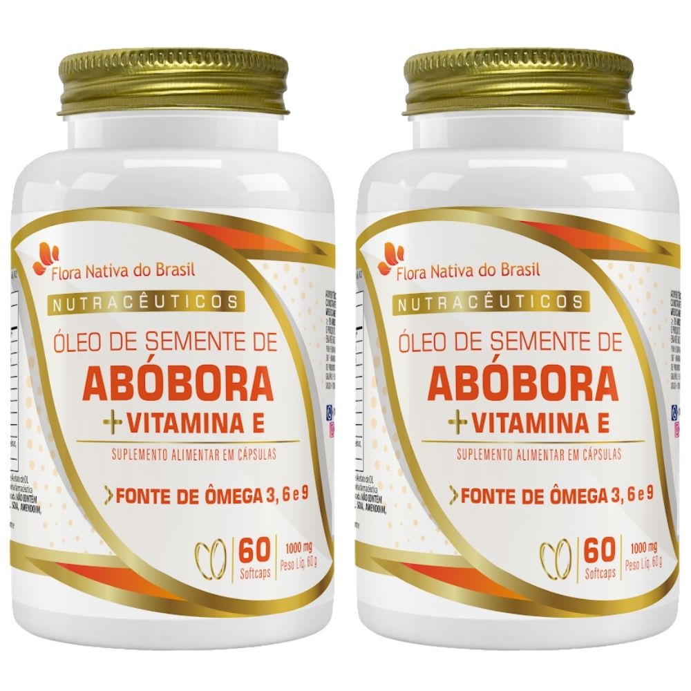 Kit 2 Óleo de Semente de Abóbora Flora Nativa 1000mg 60 Cápsulas