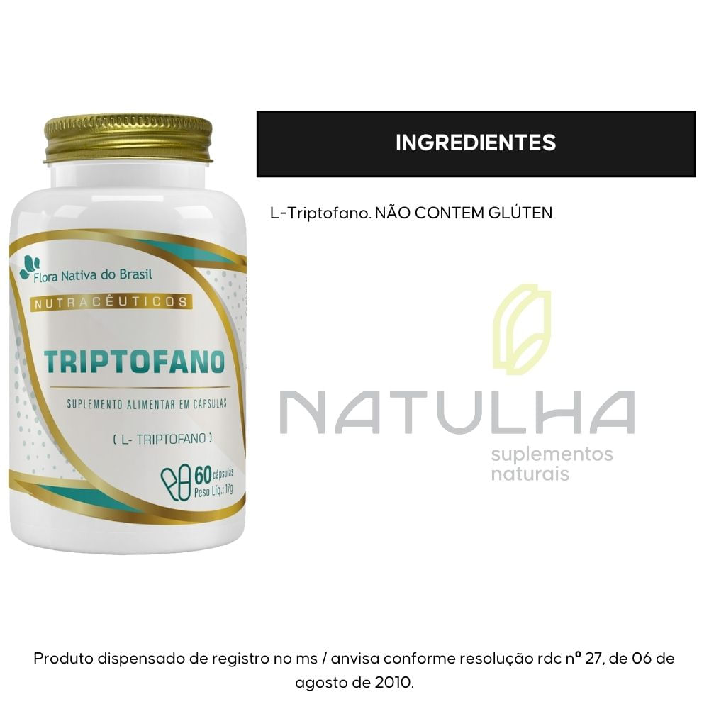 Triptofano Flora Nativa 860mg 60 Cápsulas