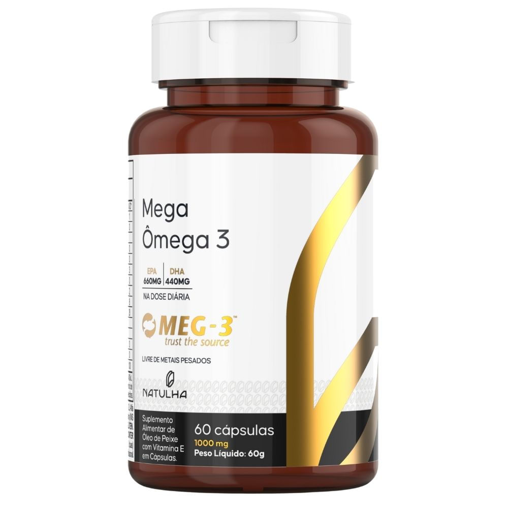 Mega Ômega 3 MEG-3® EPA 33% / DHA 22% Natulha 60 Softgels