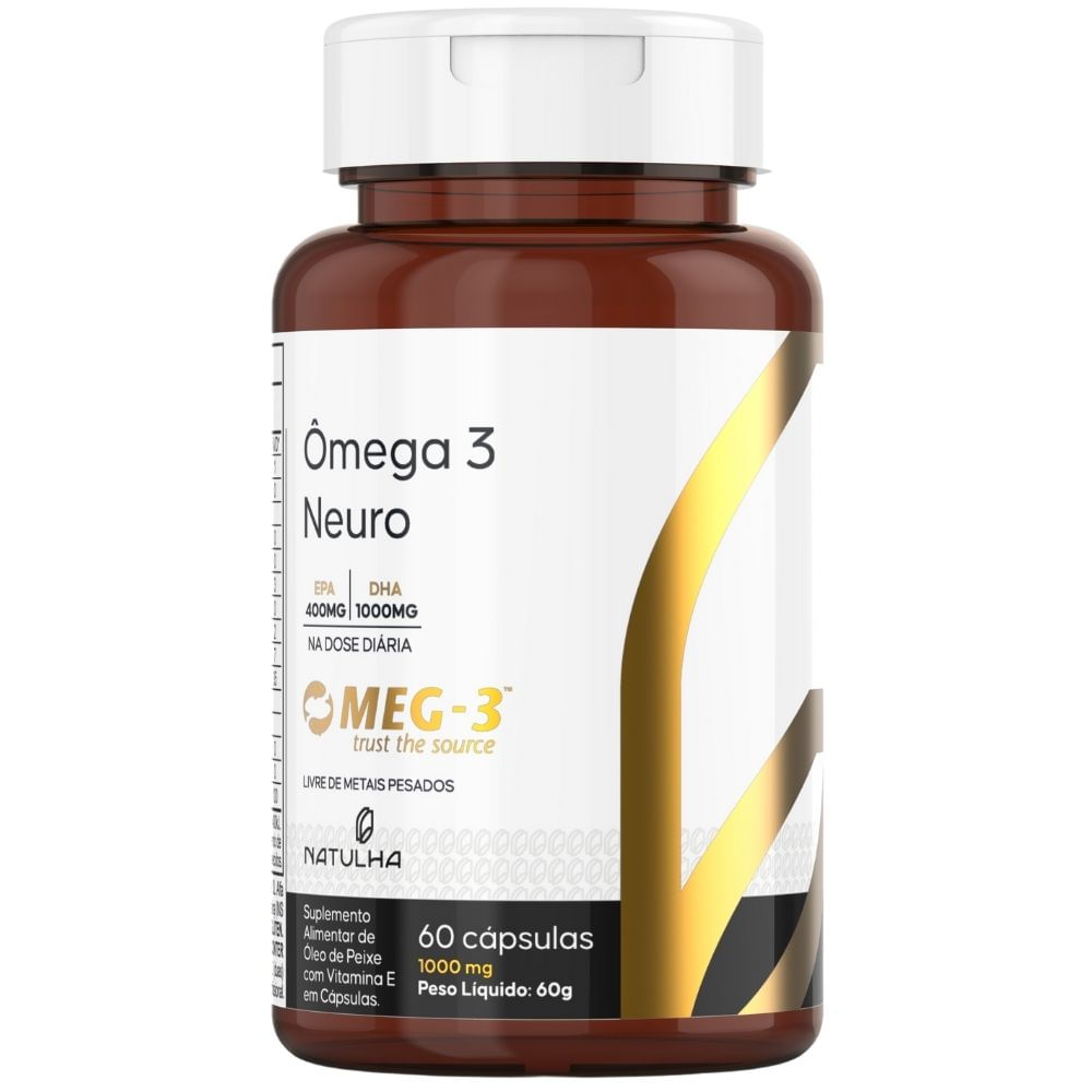 Ômega 3 Neuro Meg-3® Epa 20% / Dha 50% Natulha 60 Softgels
