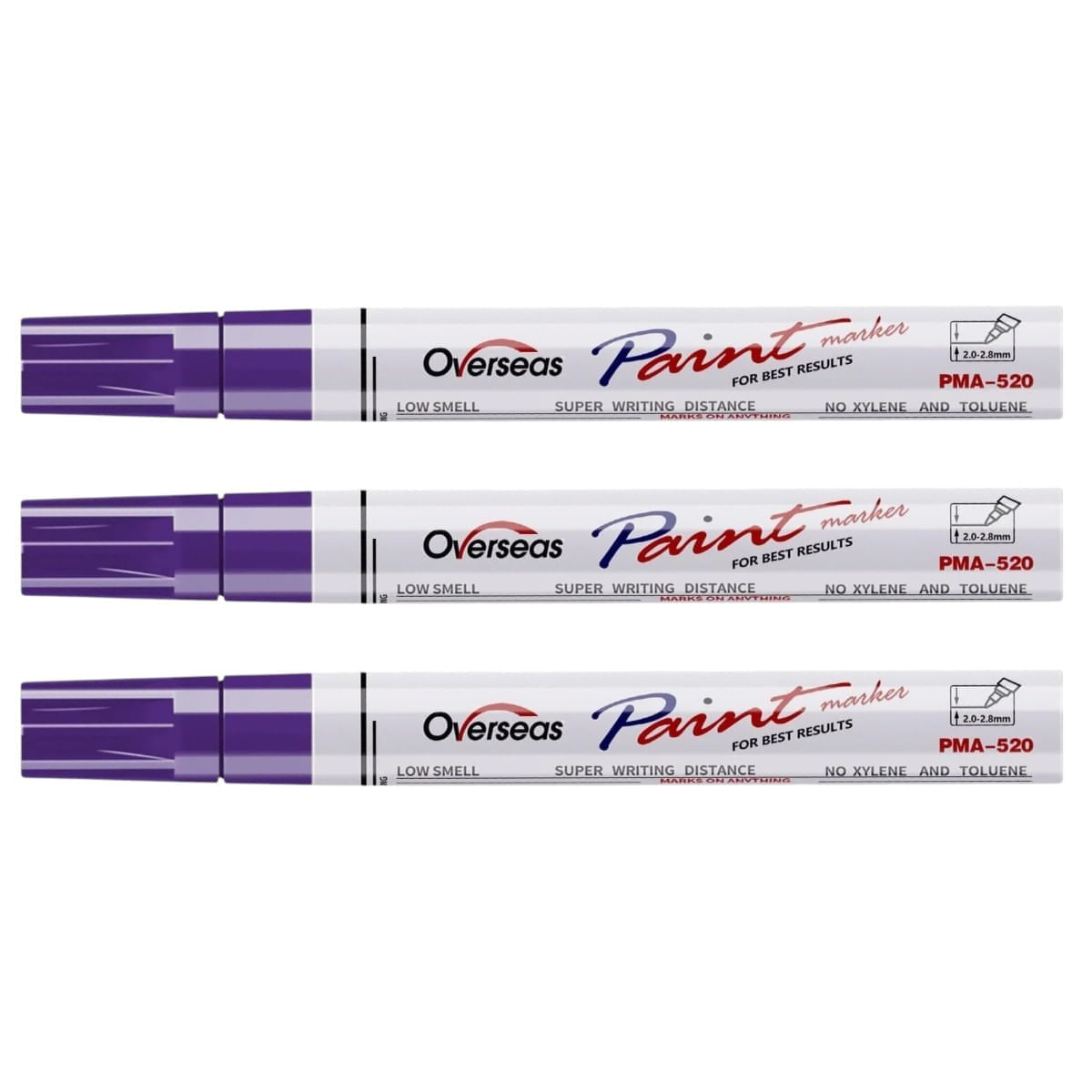 Kit 3 Caneta Cirúrgica Marcador Pele Alto Rendimento Overseas Cor Roxo