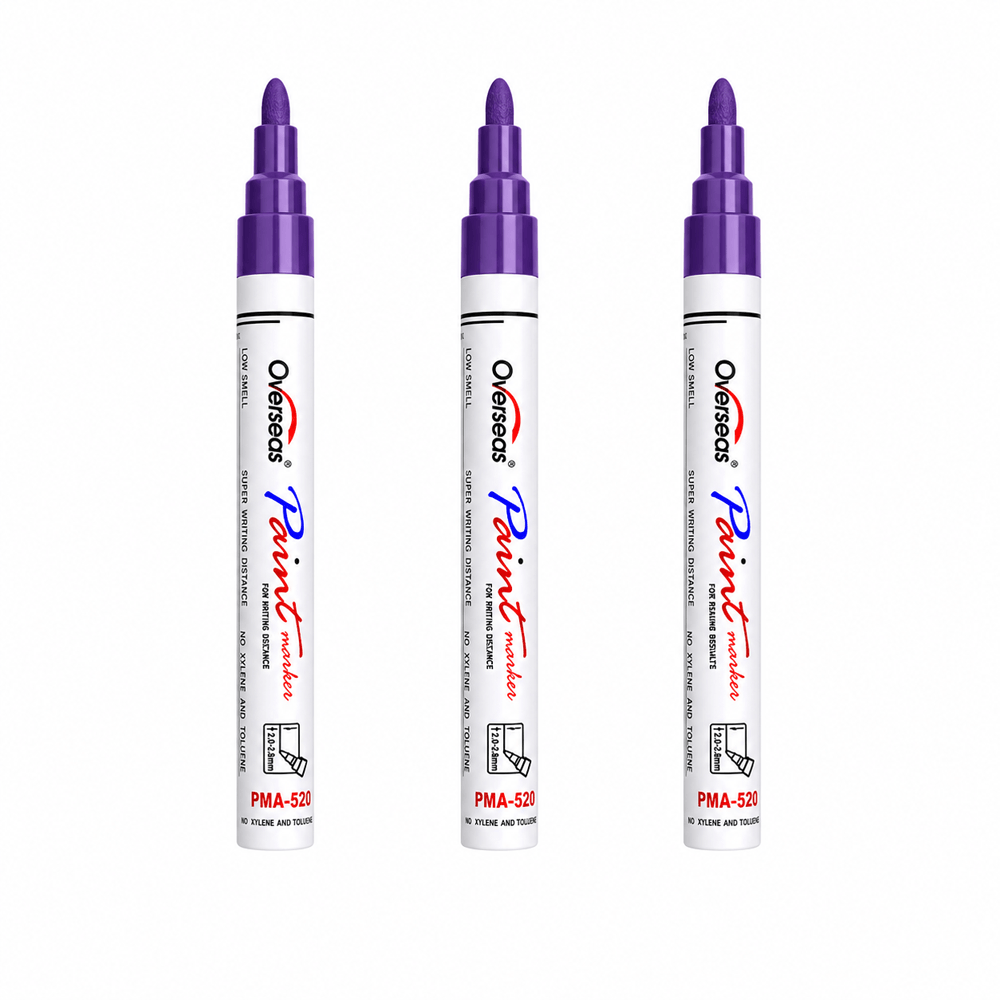 Kit 3 Caneta Cirúrgica Marcador Pele Alto Rendimento Overseas Cor Roxo