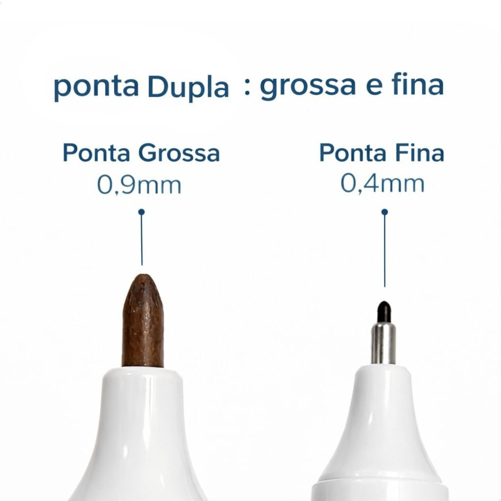 Caneta para Marcação Cirúrgica Estéril Ponta Dupla + Régua para demarcação Cirúrgica Health Quality
