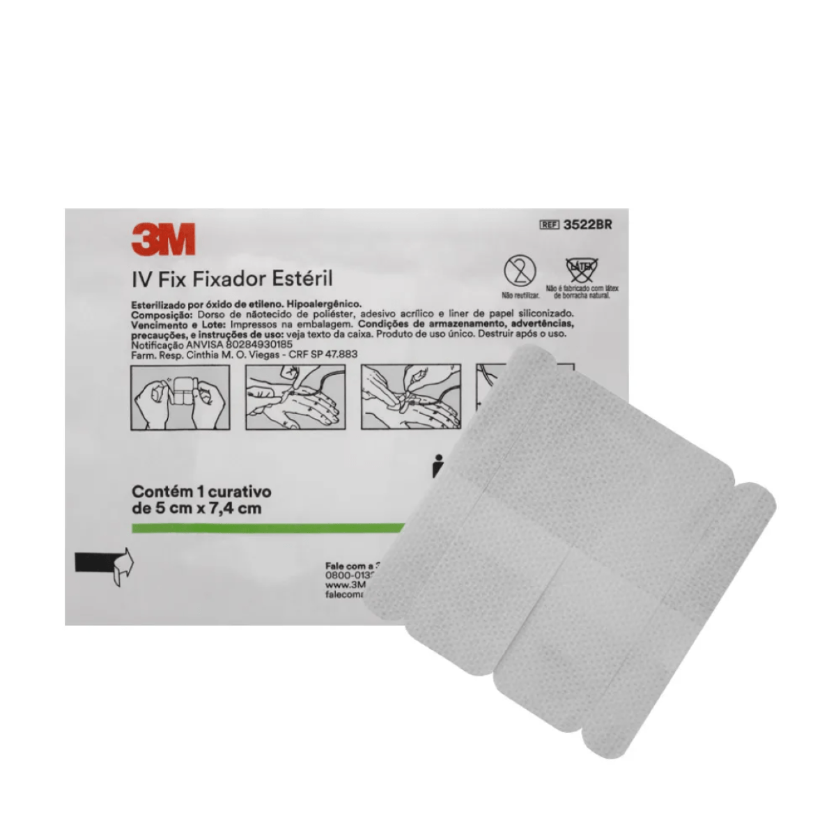Fixador de Cateter Periférico IV 3M 5cm x 7,4cm 10 Unidades
