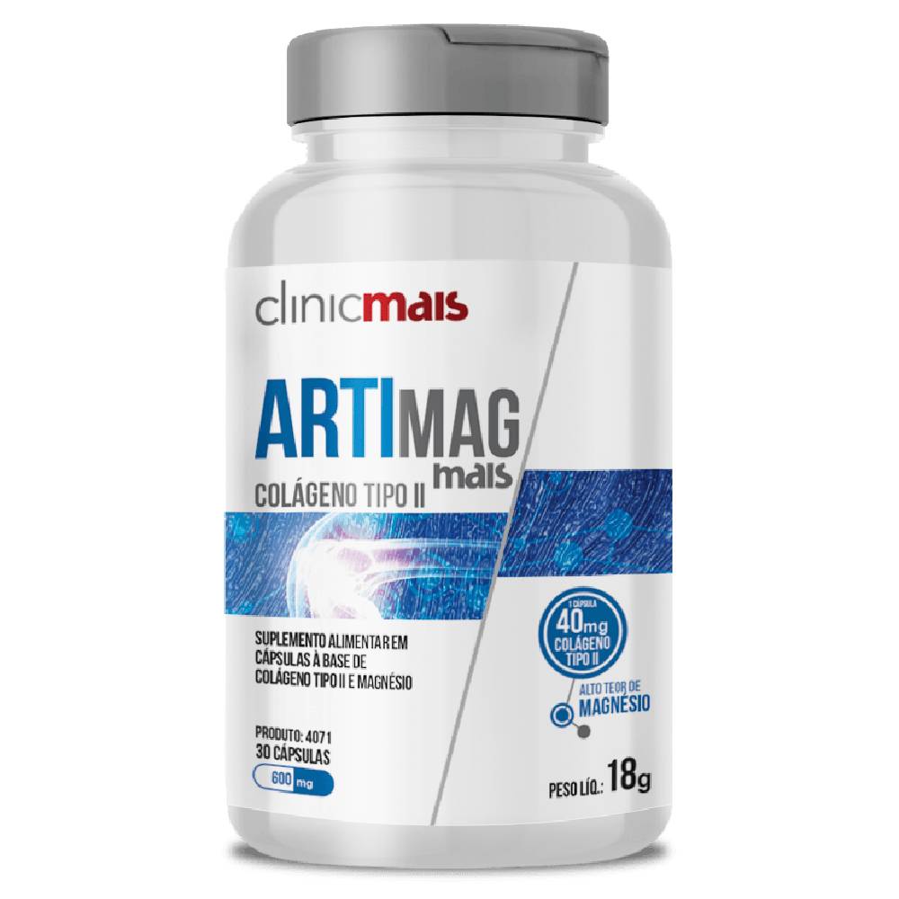 Kit 3 Artimag Colágeno Tipo 2 + Magnésio Clinicmais 30 Cápsulas