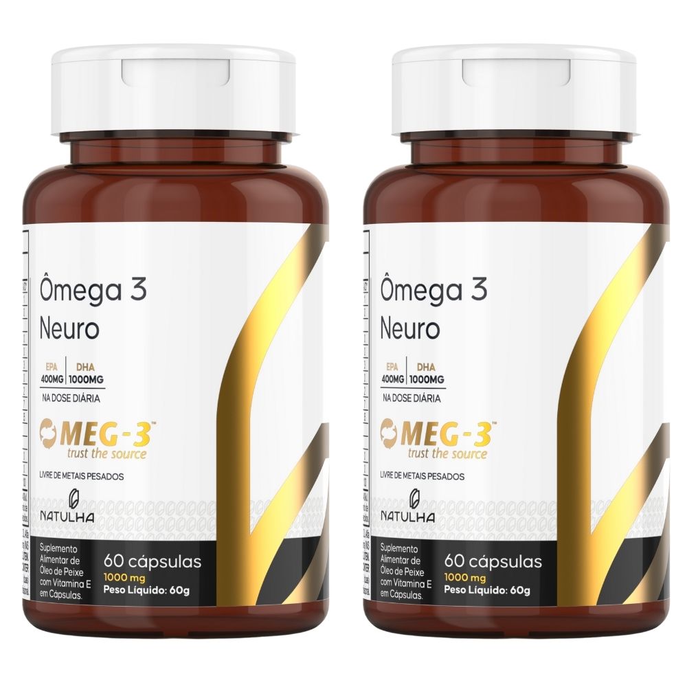 Kit 2 Ômega 3 Neuro Meg-3® 20% Epa / 50% Dha Natulha 60 Softgels